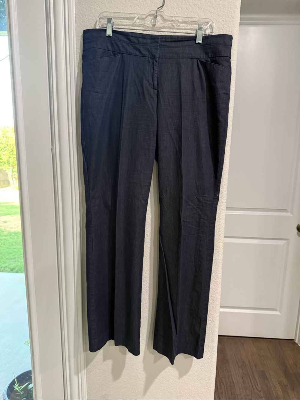 LOFT Navy Straight-Leg Dress Pants